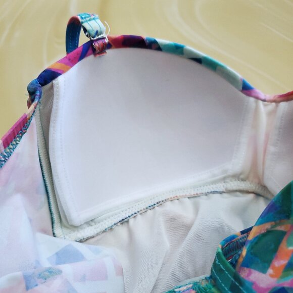 Profile by Gottex Tutti Frutti Bandeau Ruffle Hem Swimdress - Size 6 - Picture 12 of 16